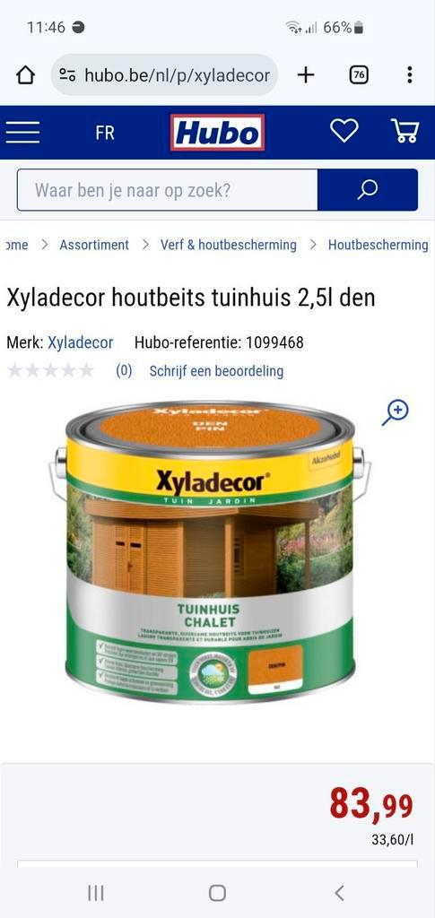 Xyladecor houtbeits tuinhuis 2,5l den, Doe-het-zelf en Bouw, Verf, Beits en Lak, Nieuw, Ophalen of Verzenden