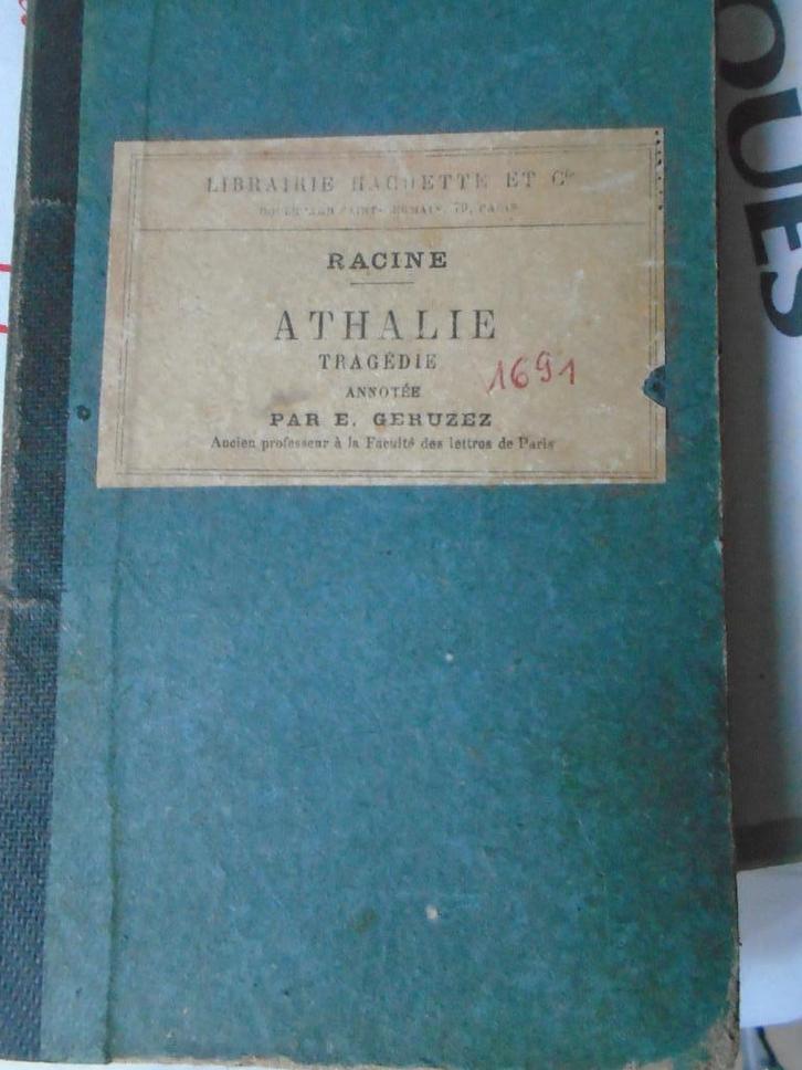 J.RACINE “ATHALIE” 1894/HACHETTE BOEKWINKEL/COLLECTIE, Antiek en Kunst, Antiek | Boeken en Manuscripten, Ophalen of Verzenden