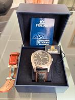 Festina Manhattan vintage automaat, Handtassen en Accessoires, Horloges | Heren, Staal, Polshorloge, Ophalen of Verzenden, Leer