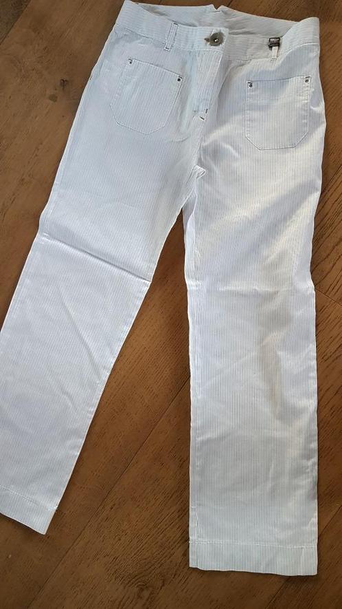 COP COPINE - Pantalon blanc ligné - T.38, Kleding | Dames, Broeken en Pantalons, Gedragen, Maat 38/40 (M), Wit, Ophalen of Verzenden