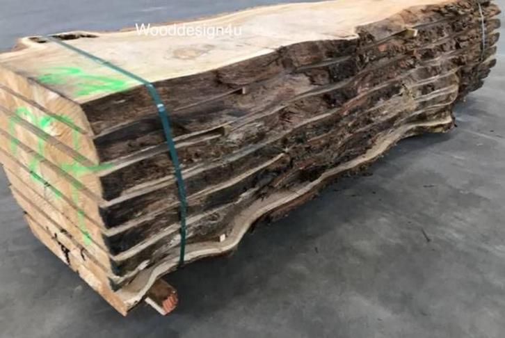 Boomstamplanken voor tafels en meubelen, Doe-het-zelf en Bouw, Hout en Planken, Eiken, 300 cm of meer, 25 tot 50 mm, Ophalen