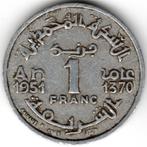 Marokko : 1 Franc AH 1370 ( AD 1951 ) Y#46 Ref 15058, Postzegels en Munten, Munten | Afrika, Losse munt, Overige landen, Verzenden