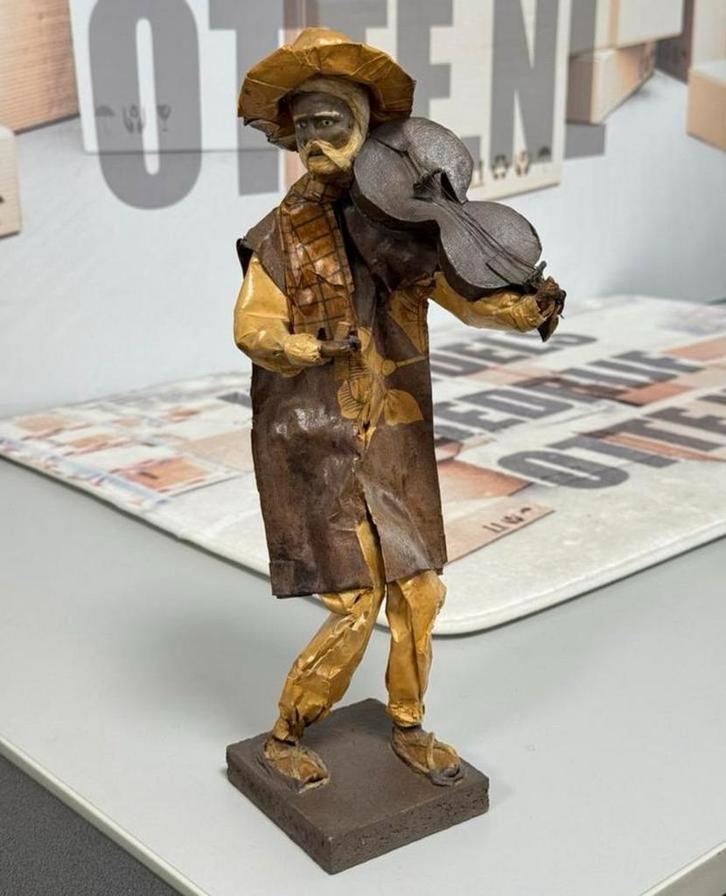 Vintage Mexicaanse Papier-Maché Pop beeldje mexico 35cm, Verzamelen, Beelden en Beeldjes, Zo goed als nieuw, Ophalen of Verzenden