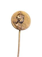 14 Karaat gouden printemps speld met 3 diamantjes, Ophalen of Verzenden, Goud