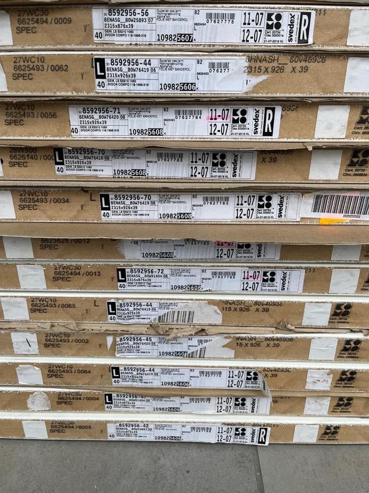 20 binnendeuren Svedex, Doe-het-zelf en Bouw, Deuren en Vliegenramen, Nieuw, Binnendeur, 215 cm of meer, 80 tot 100 cm, Glas, Hout