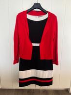 Comma, zwarte jurk en bijpassende rode gilet, Kleding | Dames, Zwart, Comma, Zo goed als nieuw, Knielengte