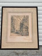 gravure la fontaine du perron a liege signe alfred martin, Antiquités & Art, Enlèvement ou Envoi
