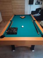 Pooltafel+ballen+krijt+2 keu's, Sport en Fitness, Biljarten en Poolen, Ophalen, Gebruikt, Pooltafel