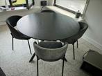 Ronde tafel met 4 stoelen, Huis en Inrichting, Tafels | Eettafels, Ophalen, Zo goed als nieuw, Vier personen, Rond