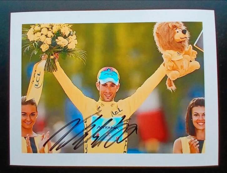 Gesigneerde foto van Vincenzo Nibali., Sport en Fitness, Wielrennen, Nieuw, Verzenden