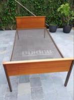 Vintage Auping stijl Carroo 1pers bed (metaal & teak), Huis en Inrichting, Slaapkamer | Bedden, Ophalen, Eenpersoons, Zo goed als nieuw