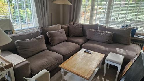 Ruime hoekbank taupe/bruin/grijs, Huis en Inrichting, Zetels | Zetels en Chaises Longues, Gebruikt, Vierpersoons of meer, 250 tot 300 cm