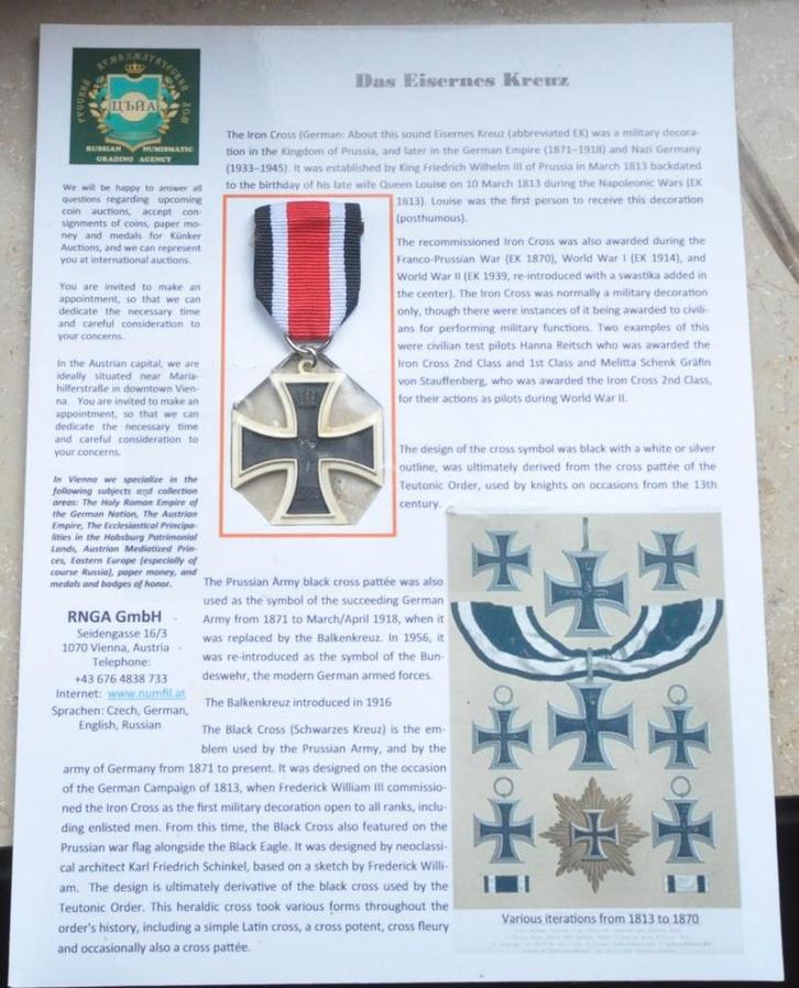 Médaille Das Eisernes Kreuz, Collections, Objets militaires | Seconde Guerre mondiale, Autres, Envoi