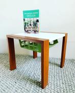 Vintage bijzet tafeltje design, Minder dan 55 cm, Gebruikt, Vintage, Rechthoekig