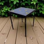 Vintage blauw mozaïeken bijzettafel / plantentafel, Antiek en Kunst, Ophalen of Verzenden