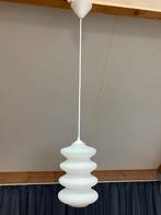 Vintage witte opaline ribbel glazen hanglamp, Ophalen of Verzenden, Gebruikt