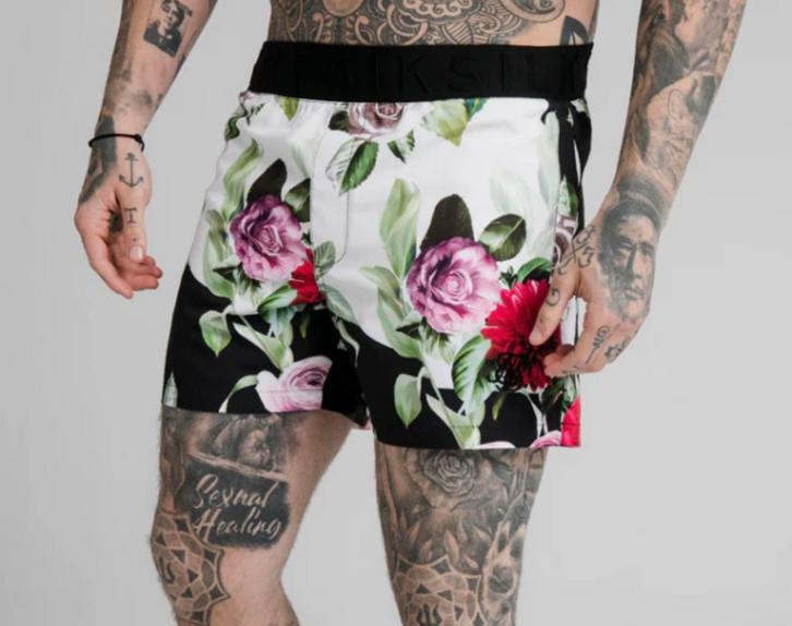 Short de bain noir à motif floral, maillot fleuri de hommes, Vêtements | Hommes, Vêtements de bain & Maillots de bain, Short de bain