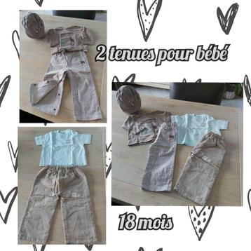 Vêtements pour bébé garçon-2 tenues-18 mois  beschikbaar voor biedingen