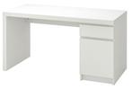 Bureau Ikea Malm wit, Huis en Inrichting, Ophalen, Zo goed als nieuw, Bureau