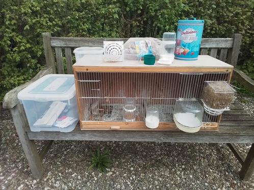 Kweekkooi hout duplex 2 delig 80X38cm met toebehoren, Dieren en Toebehoren, Vogels | Hokken en Kooien, Hout, Ophalen of Verzenden