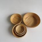 Set 5 houten kommen broodschalen, Ophalen of Verzenden