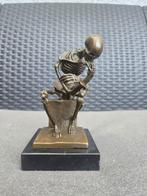 Bronzen beeld de denker gemerkt + stempel, Antiek en Kunst, Ophalen