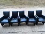 5 leren zetels, Huis en Inrichting, Stoelen, Ophalen, Gebruikt, Zwart, Leer