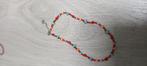 Rode halsketting met vrolijke kleuren, Handtassen en Accessoires, Kettingen, Kunststof, Zo goed als nieuw, Ophalen, Rood