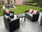 Buitensalon met kussens, Tuin en Terras, Ophalen, 4 zitplaatsen, Kunststof, Gebruikt