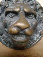 Antieke koperen deurknop leeuw, Antiek en Kunst, Antiek | Brons en Koper, Koper, Verzenden