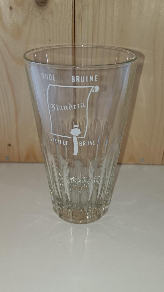 Bierglas Oude Bruine - brouwerij Flandria, Verzamelen, Glas en Drinkglazen, Zo goed als nieuw, Bierglas, Ophalen