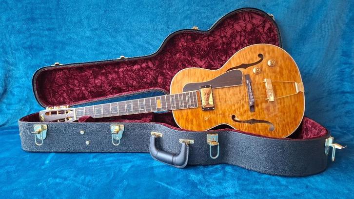 Elektrische jazzgitaar ter grootte van een salon, Muziek en Instrumenten, Snaarinstrumenten | Gitaren | Elektrisch, Zo goed als nieuw