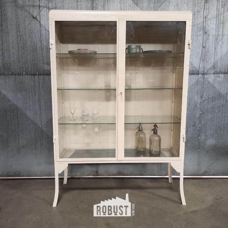 Dubbele dokterskast wit | Vintage medicijnkast, Huis en Inrichting, Kasten | Vitrinekasten, Zo goed als nieuw, 150 tot 200 cm