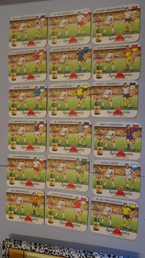 Série complète de 18 sous bocks Football belge - Apollinaris, Collections, Marques de bière, Comme neuf, Sous-bock, Autres marques