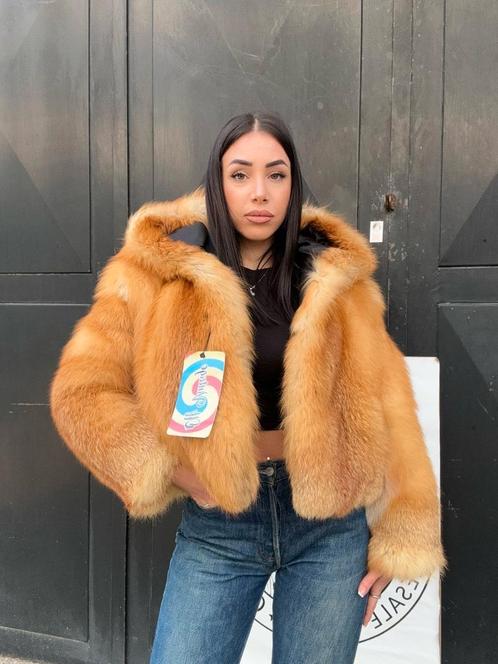 Bontjas roodvos bomber, Kleding | Dames, Jassen | Winter, Zo goed als nieuw, Ophalen of Verzenden