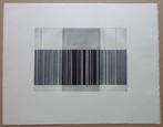 LUC PEIRE / GEOMETRISCHE ABSTRACTIE / ZW-W ETS / 39x47cm SIG, Antiek en Kunst, Kunst | Litho's en Zeefdrukken, Ophalen of Verzenden