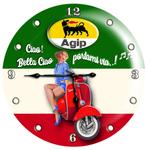 Horloge vespa Vintage collector 60cm (jaune vendue), Antiquités & Art, Curiosités & Brocante, Enlèvement ou Envoi