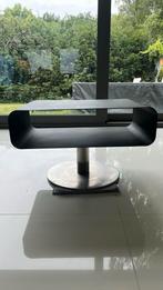 Retro tafel zwart metaal, Huis en Inrichting, Tafels | Bijzettafels, Metaal of Aluminium, Nieuw, 55 tot 75 cm, Ovaal