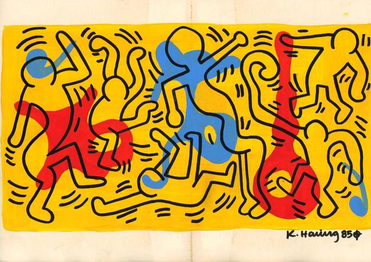 Keith Haring Artwork, Antiek en Kunst, Kunst | Schilderijen | Modern, Ophalen of Verzenden