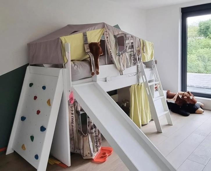 PAIDI kinderbed — met glijbaan en klimwand, Kinderen en Baby's, Kinderkamer | Bedden, Gebruikt, 180 cm of meer, 85 tot 100 cm