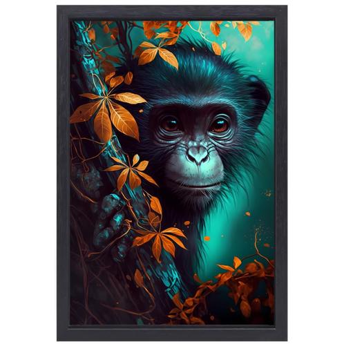 Joli singe en toile nature + cadre à pâtisserie 60x90cm, Maison & Meubles, Accessoires pour la Maison | Décorations murale, Neuf