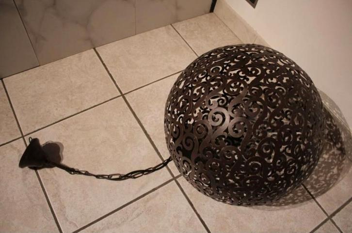 Bronzen hanglamp, Huis en Inrichting, Lampen | Hanglampen, Metaal, Ophalen