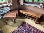 Klassieke eiken salontafel en bijzettafels, Minder dan 50 cm, Landelijk, rustiek, antiek., 100 tot 150 cm, Minder dan 50 cm