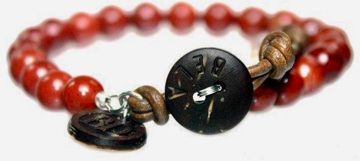 Armband, Handtassen en Accessoires, Armbanden, Nieuw, Leer, Overige kleuren, Met bedels of kralen, Ophalen of Verzenden