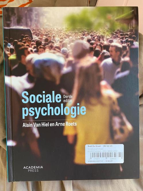 Handboek Sociale psychologie / Alain Van Hiel Arne Roets, Boeken, Studieboeken en Cursussen, Ophalen of Verzenden