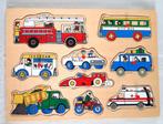 Inlegpuzzel 'voertuigen', Ophalen, Zo goed als nieuw, 2 tot 4 jaar, Van hout