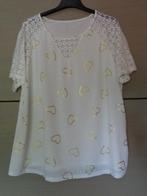 Nieuw / Witte shirt met gouden hartjes (50/52) shein, Ophalen of Verzenden, Nieuw, Maat 46/48 (XL) of groter, Wit