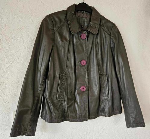 Veste mi saison en cuir taille 42, Kleding | Dames, Jassen | Winter, Gedragen, Maat 42/44 (L), Ophalen of Verzenden