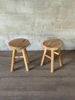 2 ronde krukjes - 40 cm hoog / prijs per krukje, Maison & Meubles, Tabourets, Comme neuf, Bois, Enlèvement ou Envoi