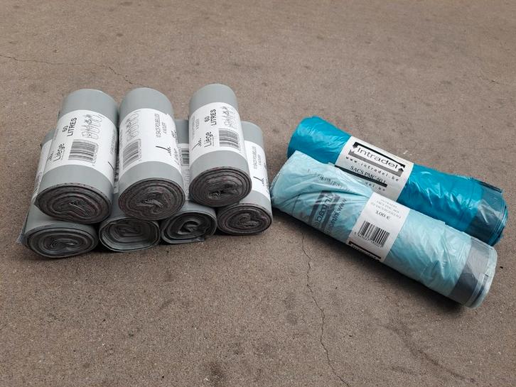 7 rouleaux de sac ville de Liège gris...Bleu vendu, Maison & Meubles, Accessoires pour la Maison | Poubelles, Comme neuf, Enlèvement